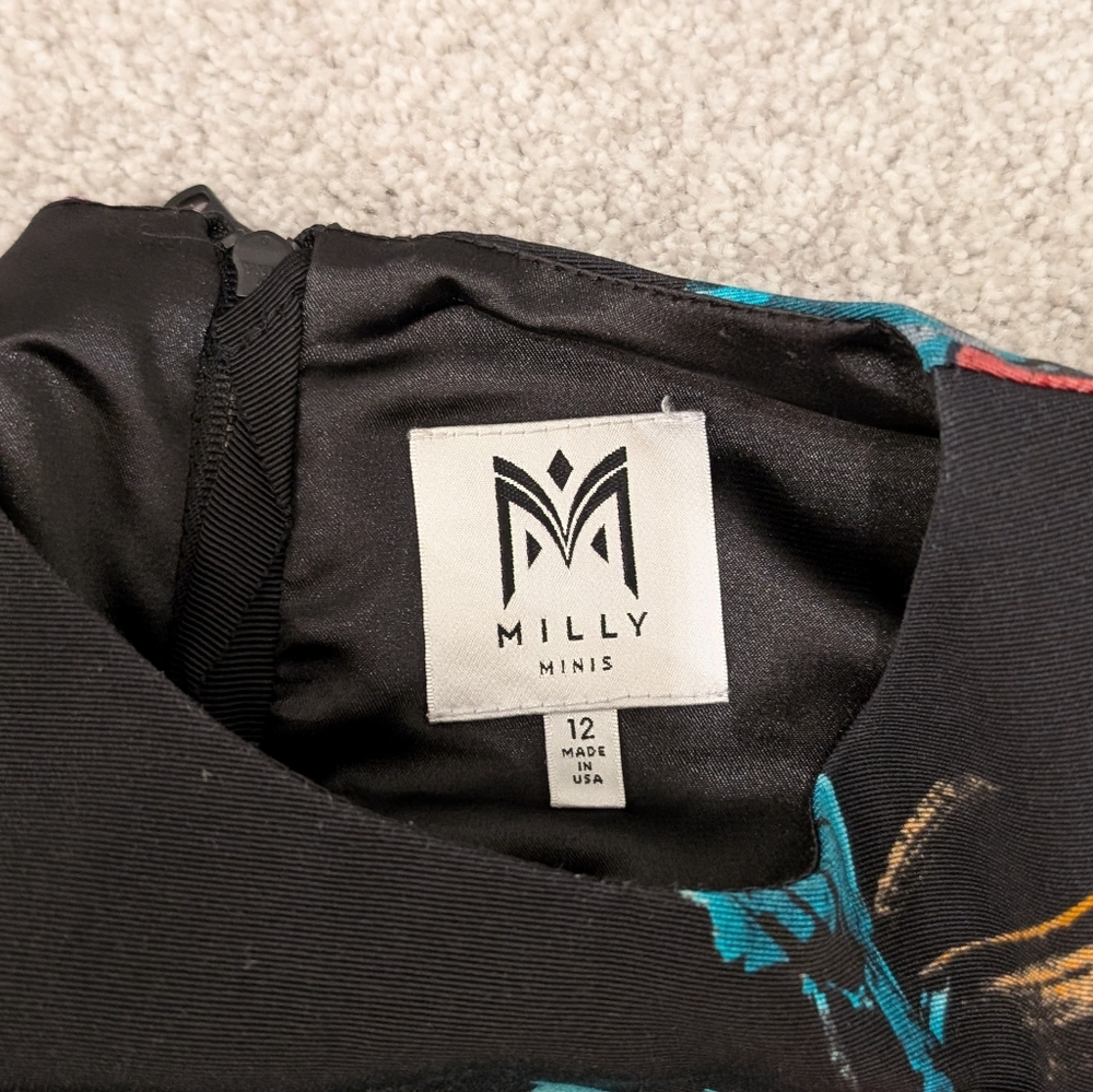 EUC Milly Minis Girls Black Dress with Floral Pattern😍 - Picture 4 of 6